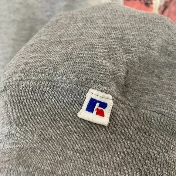 Vintage Crew Neck Sweater Russell Athletic XL Made in USA Andrew Wildcats Gray 9 - Picture 7 of 8